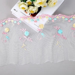 Nuevo Encaje <span class=keywords><strong>de</strong></span> Malla con Bordado <span class=keywords><strong>de</strong></span> Hilo <span class=keywords><strong>Rosa</strong></span> Fresco y Flores Pequeñas para <span class=keywords><strong>Vestidos</strong></span> y Textiles del Hogar, Ribete <span class=keywords><strong>de</strong></span> Encaje <span class=keywords><strong>de</strong></span> 21 cm - Product Image 4