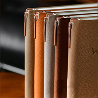 Carnet A5 en cuir PU de haute qualité, personnalisable avec logo imprimé, reliure cousue pour agenda hebdomadaire, idéal pour les entreprises