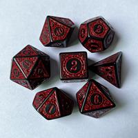 Ensemble de dés polyédriques personnalisés de 7 pièces de style antique de Shenzhen, motifs complexes, Dnd Dragon, jeu de société avec chiffres de dragon, matériau acrylique
