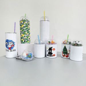 DIY Topper 10oz 20oz 22oz Blank Sublimation Dome <b>Lid</b> Tumbler Travel Coffee Tumblers Mug <b>Cup</b> <b>with</b> Dual Tiny Decor Dome <b>Lids</b> - Product Image 2