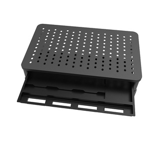 Tùy chỉnh màu đen màn hình kim loại Riser tấm kim loại chế tạo đục lỗ hàng đầu với ngăn kéo - Product Image 1