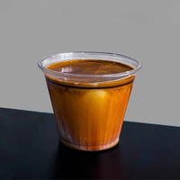 Tasse à café jetable en plastique PET personnalisable de 260ml petit thé au lait Latte à paroi unique de qualité alimentaire avec couvercle pour boissons froides