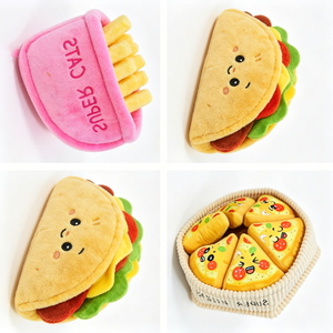 Peluche de pizza personalizable con rebanadas, peluche de taco relleno, peluche de papas fritas - Product Image 2