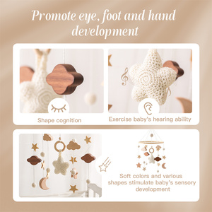 Nouveau <span class=keywords><strong>mobile</strong></span> islamique pour bébé : Créez vos propres nuages – Nouveau design, jouets suspendus en bois pour berceau, mobiles en crochet pour bébés garçons et filles avec musique - Product Image 5