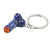 Porte-clés en cristal sculpté avec des pierres précieuses