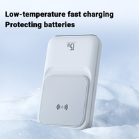 W010 Pengisian Daya Super Cepat Magnetik Li-Polymer 10000mAh ABS Power Bank PD 15W USB Ganda Tipe-C Kabel Bawaan Nirkabel LED