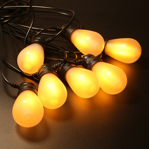 Guirlande lumineuse LED S14 E26 en fil de cuivre PC, 48 pieds, pour intérieur/extérieur, décoration de fêtes, IP65, intensité réglable, commande par bouton, garantie 2 ans - Product Image 1