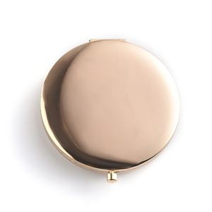 Luxury Round Gold Metal Silkscreen Printing Double Side Crystal Portable Vanity Mirror - Product Image 4