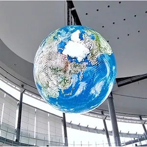 Globo interior de 360 grados, pantalla de bola led, pantalla de bola esférica para Centro Comercial