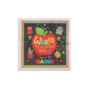 World Teachers Day Apple Printed Paper Napkins 250mm Disposable Party Tissues 20 Sheets Per Pack - Product Image 5