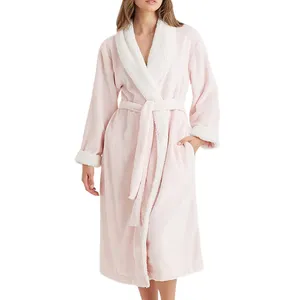 <strong>Personalised</strong> Sherpa Fleece Dressing Gown Custom Fleece Lined Plush Bath Robe Microfiber Winter <strong>Bathrobe</strong> - Product Image 2