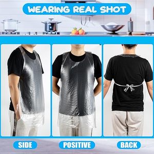 HuamaohengchunDisposable Aprons for Adult, 300Pcs Clear Plastic apron for Painting Party, Cooking, Housework, Picnic - Product Image 3