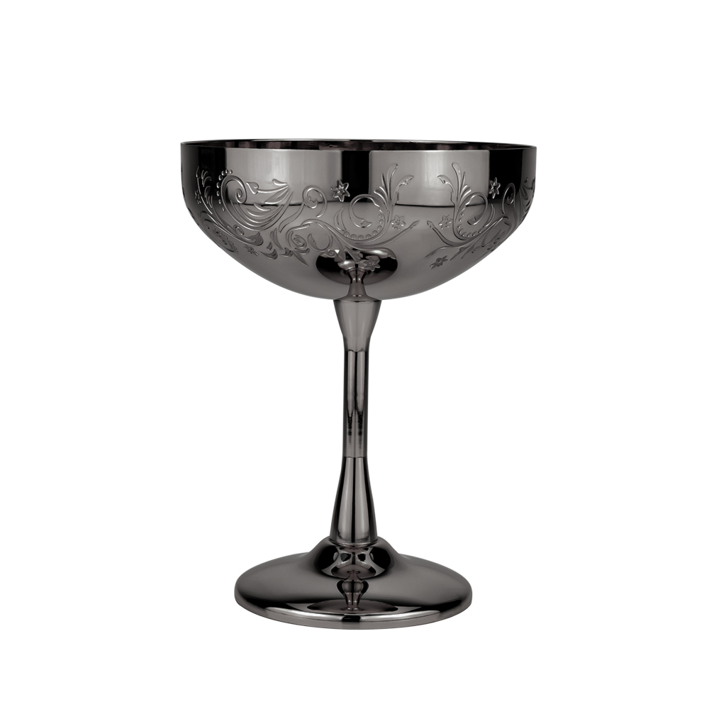 Fleur gravée en noir