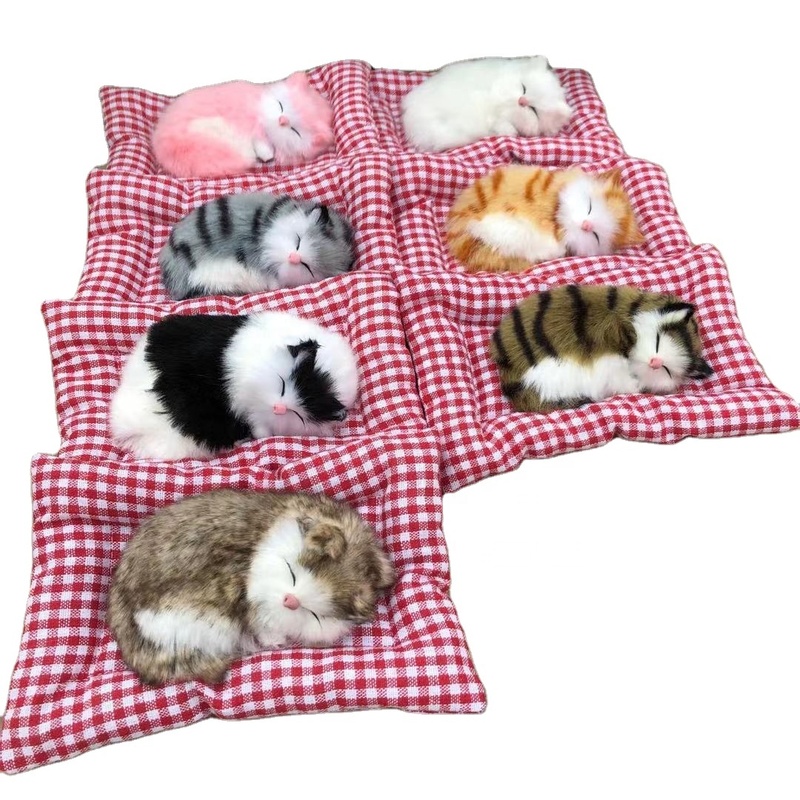 Realistic Sleeping Cat Lovely Plush Cat