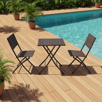 Ensemble de table et chaises de jardin modernes de haute qualité, en acier durable, table carrée pliable, écologique, pour hôpital, école