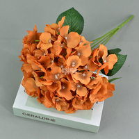 Bouquet de fleurs artificielles populaires en soie d'hortensia à 5 têtes, vente en gros de l'usine de Tianjin