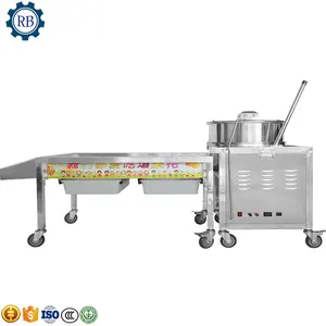 stainless steel gas hot air ball caramel popcorn making machine commercial popcorn maker popcorn popper machine with bucket