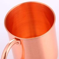 Mug à Moscow Mule moderne 100% cuivre pur, 16 oz, isolé, lisse, réutilisable, sans revêtement intérieur, pour cocktails, café, bière, lait, eau