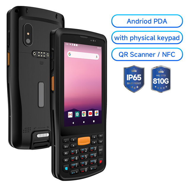 ODM OEM 4 Inch Industrial Rugged Android Handheld PDA Zebra Barcode Scanne 4G WiFi BT GPS NFC With Keyboard Inventory Logistic