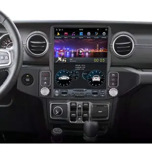 64GFor Jeep Wrangler JL 2018-2021 13.3 Inci Layar Vertikal Gaya Tesla Multimedia Radio Mobil Navigasi GPS Stere Headunit Player