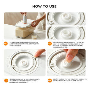 Caixa de Armazenamento para Frutas, Vegetais, Carnes e Ração para Cães e Gatos, Kimchi, 4.5L 3.5kg, 6L 5kg, Recipiente a Vácuo com Compasso de Tempo - Product Image 3