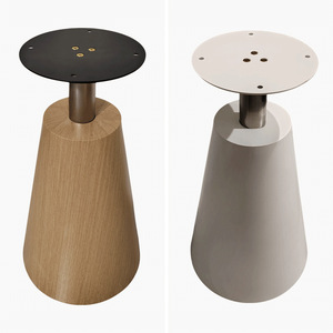 Pieds de table ronds minimalistes en fer forgé à grain de bois, base de table d'extérieur au design durable - Product Image 2
