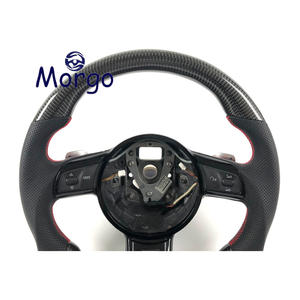 Volant en fibre de carbone <span class=keywords><strong>Audi</strong></span> RS 2012-2016 avec LED rouge RAM Power pour S4 <span class=keywords><strong>RS3</strong></span> RS4 RS5 RS6 RS7 RSQ3 S3 A5 en fibre de carbone véritable et cuir - Product Image 2