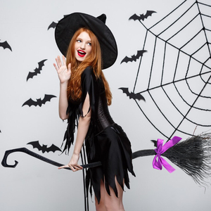 Cosplay fiesta <span class=keywords><strong>bruja</strong></span> decoraciones mago volador malvado <span class=keywords><strong>escoba</strong></span> accesorios Halloween <span class=keywords><strong>bruja</strong></span> <span class=keywords><strong>escoba</strong></span> <span class=keywords><strong>con</strong></span> cintas - Product Image 5