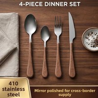 Ensemble de cuillères en acier inoxydable avec finition PVD pour le dîner de Thanksgiving et de Noël, lavable au lave-vaisselle, réutilisable