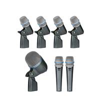 EIF Beta DMK7 Kit de microphones professionnels 7 pièces pour batterie, amplificateur de basse, toms et caisse claire – Ensemble de micros pour batterie pour la scène