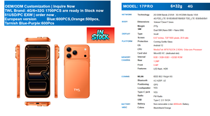 <span class=keywords><strong>Smartphone</strong></span> TWL BRAND 17Pro 4G LTE Android <span class=keywords><strong>6</strong></span>+32GB Versione EU 2026, Batteria 4000mAh, Dual SIM, Schermo da <span class=keywords><strong>6</strong></span>,67 pollici - Product Image 2