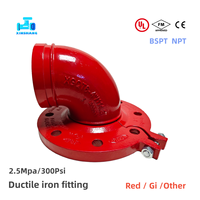 Raccord rainuré flexible en fonte ductile 2 pouces pour système d'incendie FM UL, raccord de tuyauterie de lutte contre l'incendie, coude rainuré