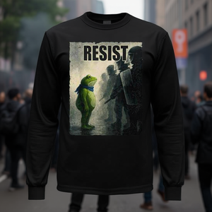 Portland Frog Protest T-shirt a maniche lunghe Resist Design Taglia unisex per adulti - Product Image 3