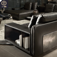 Metropolitan Avant-garde - Mueble de Almacenamiento Monolítico con Nichos Abiertos, en Forma de L, con Estructura de Madera Maciza y Tapizado en Cuero Genuino, Extra Grande