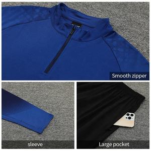Chaqueta Deportiva de Entrenamiento de Fútbol Personalizada de Calidad Tailandesa al Por Mayor, Precio Económico, Azul Oscuro, Traje Deportivo de Fútbol al Por Mayor - Product Image 2