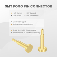 Connecteurs Pogopin SMT plaqués or personnalisés pour PCB, broches de contact à ressort en cuivre 8 mm