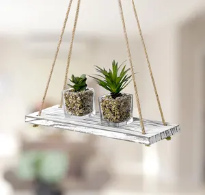 Arts muraux en <span class=keywords><strong>bois</strong></span> décoration plante étagère murale flottante étagères pour la décoration intérieure tenture murale organisation support - Product Image 6