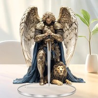 Éxito de Ventas Transfronterizo: Estatua Acrílica Plana 2D Impresa del Arcángel Miguel, Adornos para el Hogar/Adornos para el Coche