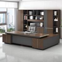Bureau de direction LBZ-0016 Jane, bureau de direction en PVC en forme de L, simple et moderne, pour entreprise, laboratoire d'innovation