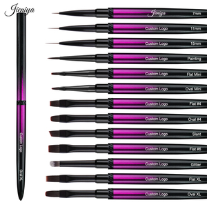 Ensemble de 13 pinceaux à ongles à manche métallique violet dégradé, ultra fins, pour liner et détails, pour vernis gel, directement de l'usine - Product Image 4