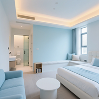 Ensemble de meubles de chambre d'hôtel sur mesure économiques, design en panneaux de bois, style moderne, portable pour villa et appartement