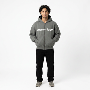 Custom Men Pullover <b>Hoodie</b> <b>Plain</b> Blank Heavyweight Double Layer 100% Cotton Winter Fleece Jacket - Product Image 1