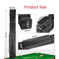 Tongkat Biliar Portabel Tahan Air Berkualitas Tinggi Modern 3B6S PU Desain Kotak Hitam/Putih 1/2-PC 6 Lubang Tahan Lama