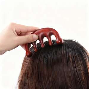 <span class=keywords><strong>2025</strong></span> nuevo diseño Popular peine de masaje de madera Natural peine de masaje de meridiano de cinco puntas herramienta de acupresión para el cuero cabelludo y el cuerpo - Product Image 6