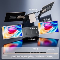Moniteur portable double écran 15,6 pouces 1080P IPS à cadre fin pour les voyages d'affaires, le codage, le trading, la vente en gros
