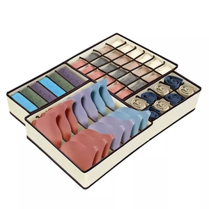 Lot de 4 organisateurs de rangement de <span class=keywords><strong>sous</strong></span>-vêtements, soutien-gorge pliable, tissu doux, séparateur de <span class=keywords><strong>tiroir</strong></span> de commode, organisateur de <span class=keywords><strong>sous</strong></span>-vêtements - Product Image 5