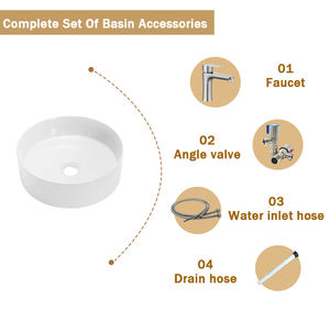 <span class=keywords><strong>Lavabo</strong></span> Circular Mate para Baño, <span class=keywords><strong>Lavabo</strong></span> Artístico de Cerámica para Colocar Sobre <span class=keywords><strong>Encimera</strong></span> - Product Image 2