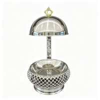 Plat à chafing de luxe en acier inoxydable 8L avec couvercle suspendu, coloris Or/Argent/Noir/Blanc, pour buffet de mariage et service traiteur