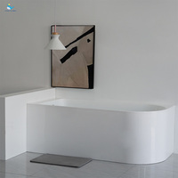 Baignoire Kinglauren à usage intérieur style polonais coin gauche et droit acrylique blanc économique pas cher prix avec drain 150-180cm