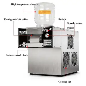 Máquina automática de Bingsu de hielo en copos de nieve, máquina de afeitar trituradora, máquina de afeitar de hielo en copos de refrigeración por agua y aire, máquina de hielo